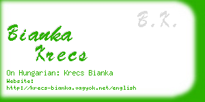 bianka krecs business card